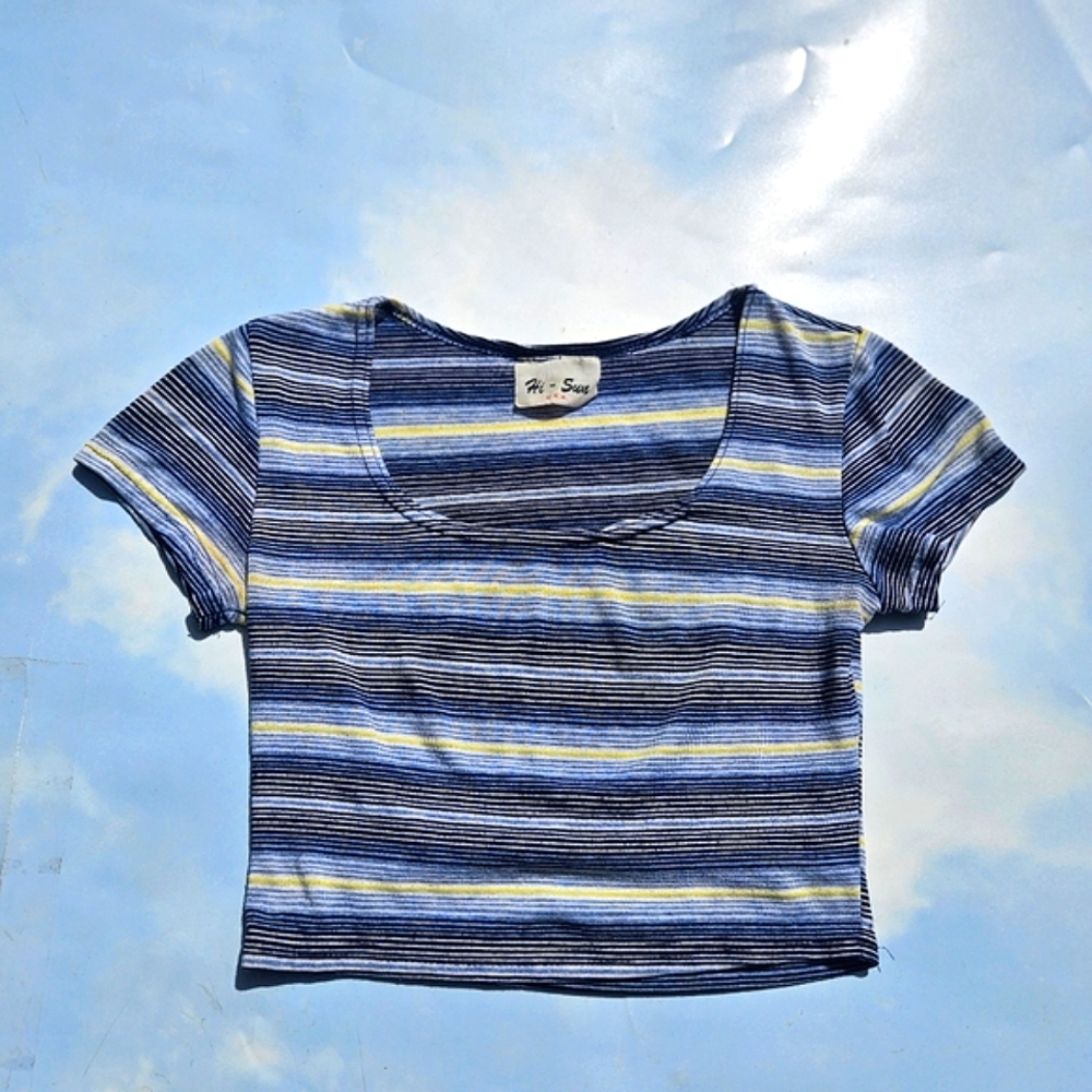 Blue Vintage Y2K Surf Top Beach Girl Top True Vintage 2000s Top Crop Top